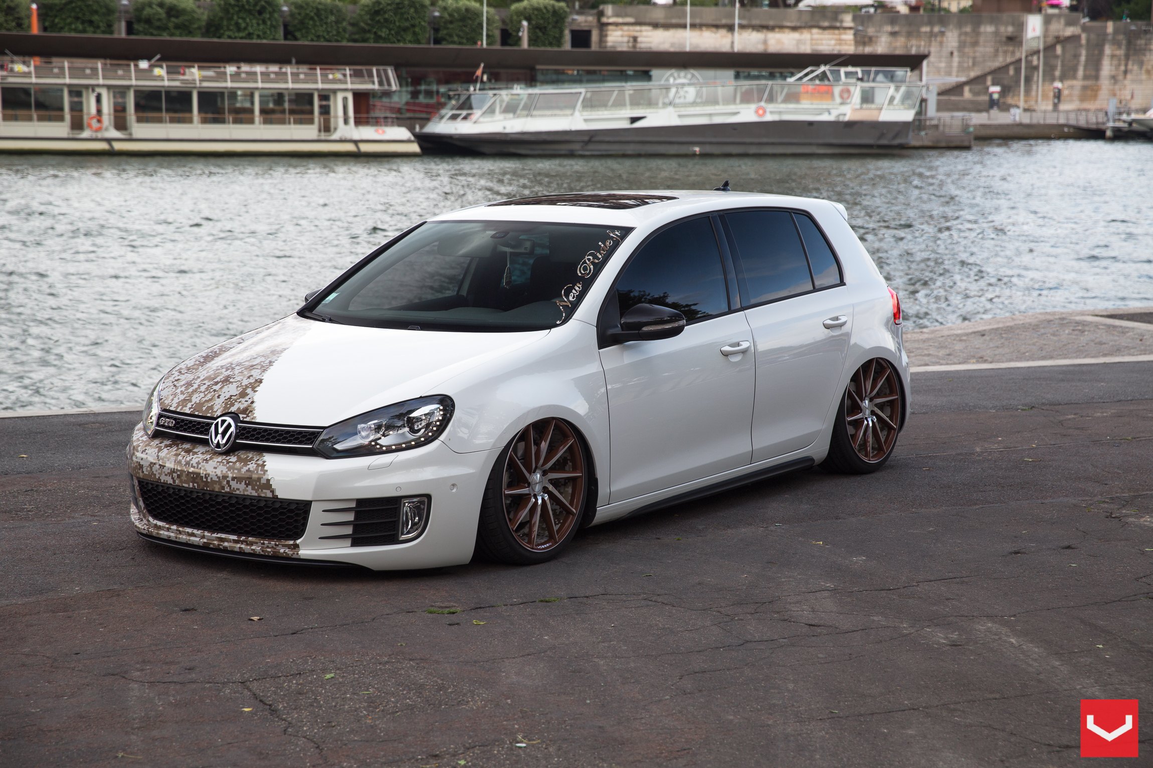 Off-The-Wall White VW Golf GTi With Camo Print and Vossen ...