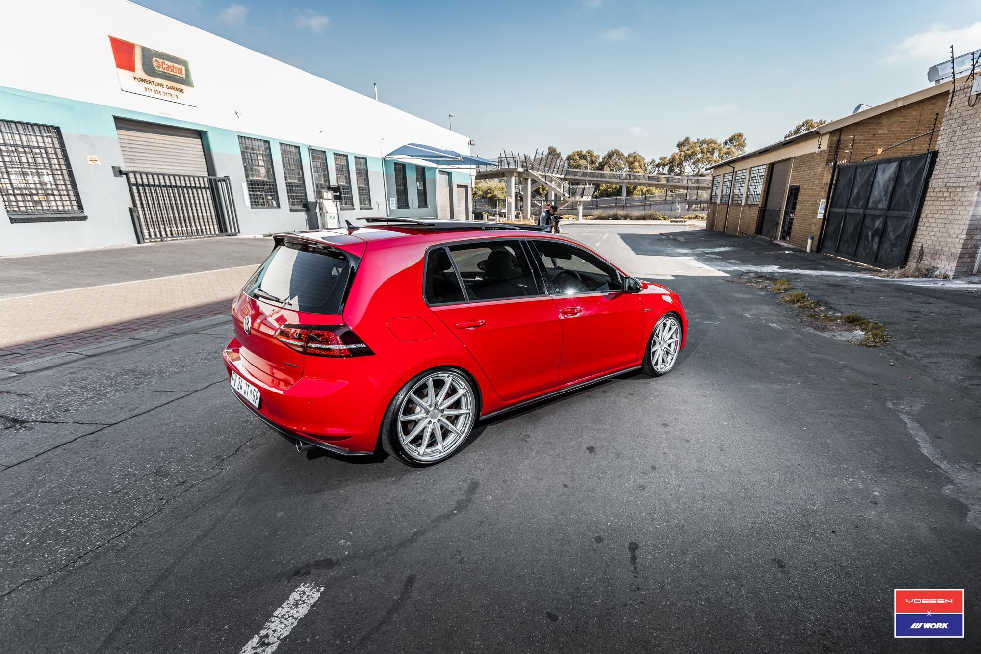 Red VW Golf with Aftermarket LED Taillights - Photo by Vossen