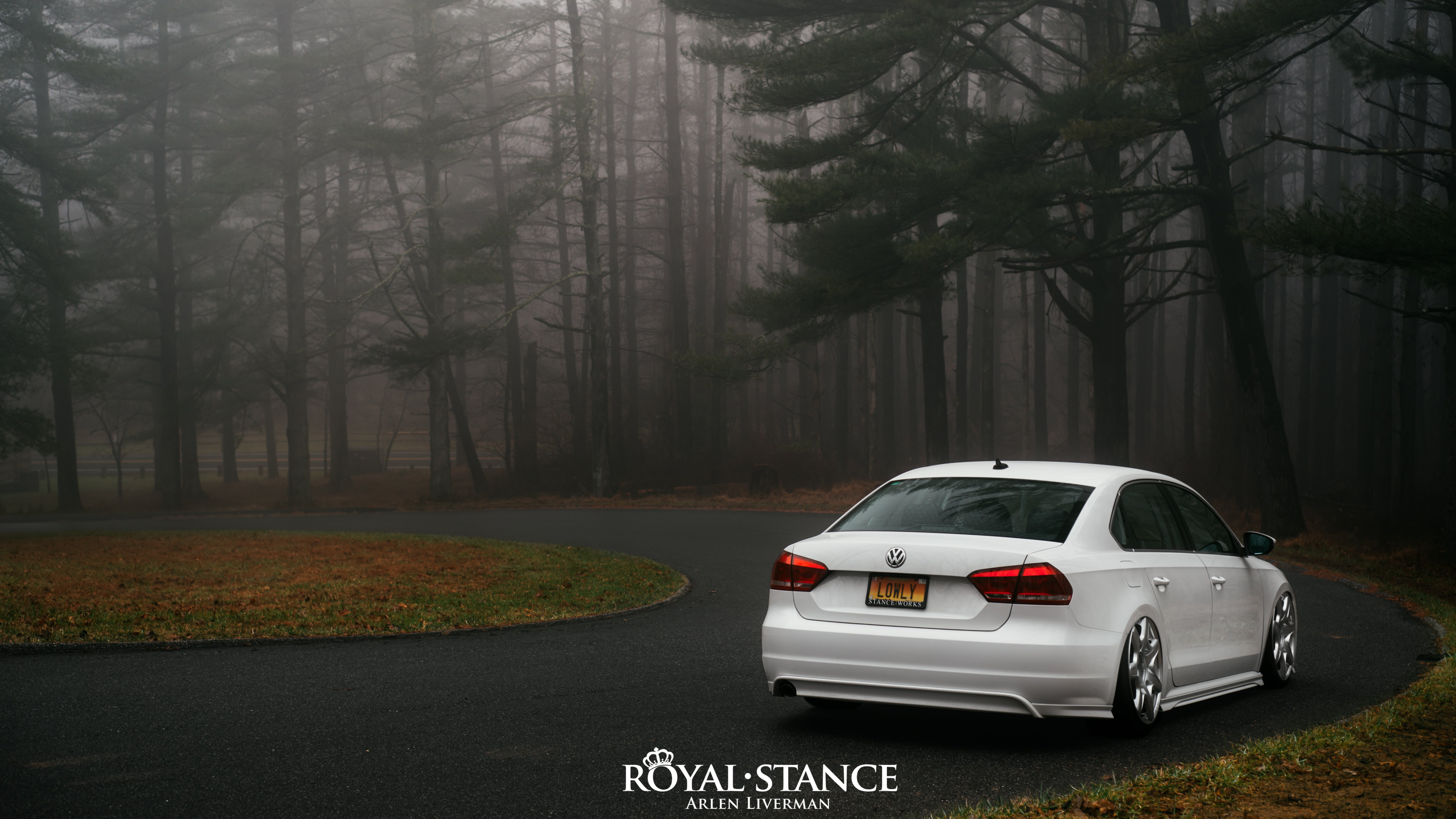 Red LED Taillights on White Lowered VW Passat - Photo by Arlen Liverman