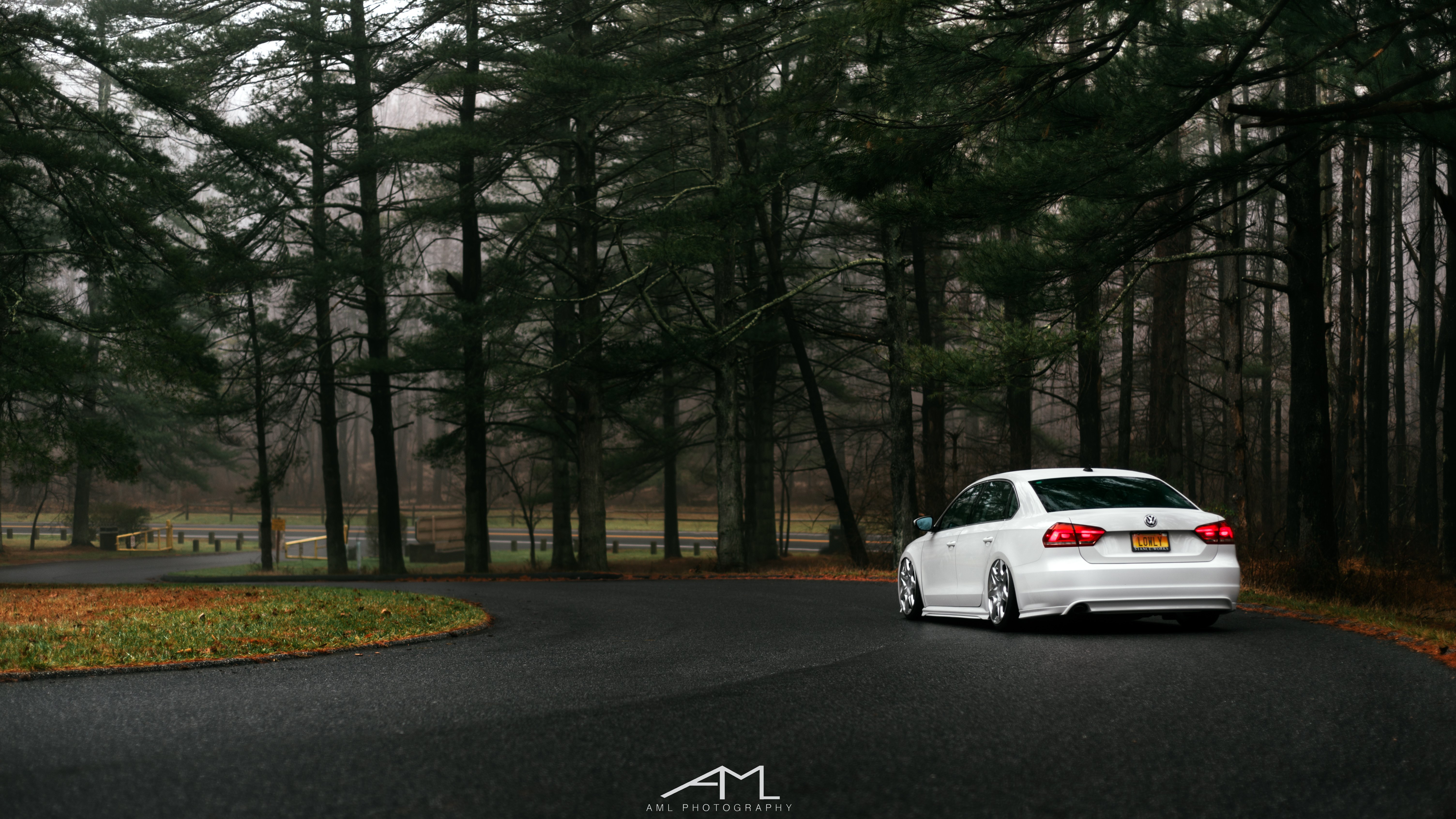 Aftermarket Side Skirts on White Lowered VW Passat - Photo by Arlen Liverman