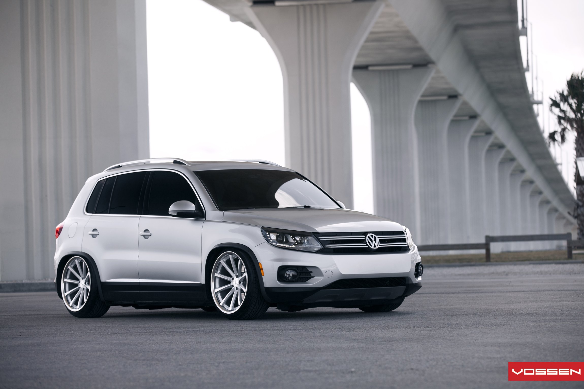 Silver VW Tiguan with Custom Bumper Guard - Photo by Vossen