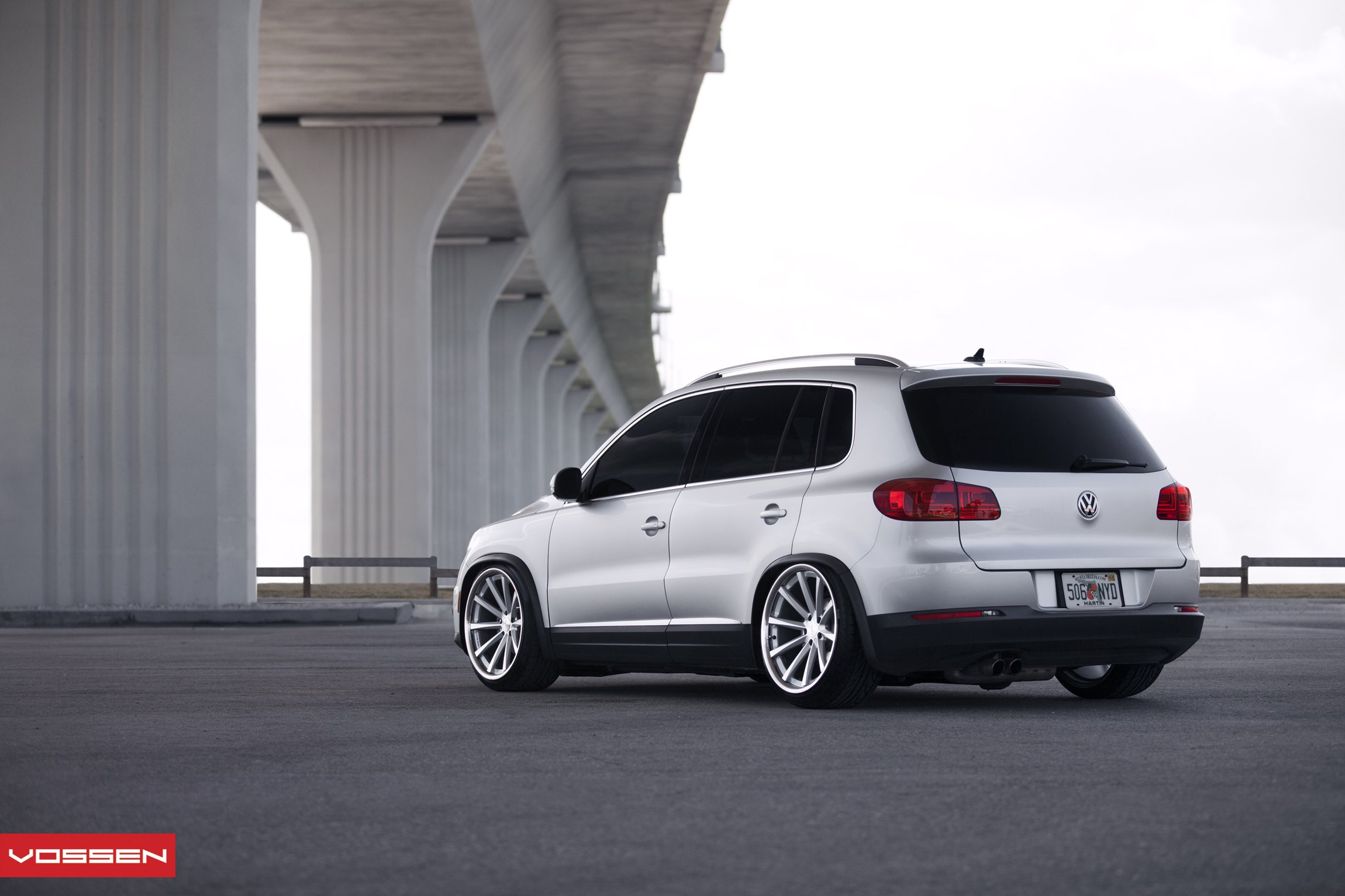 Silver VW Tiguan Red LED Taillights - Photo by Vossen