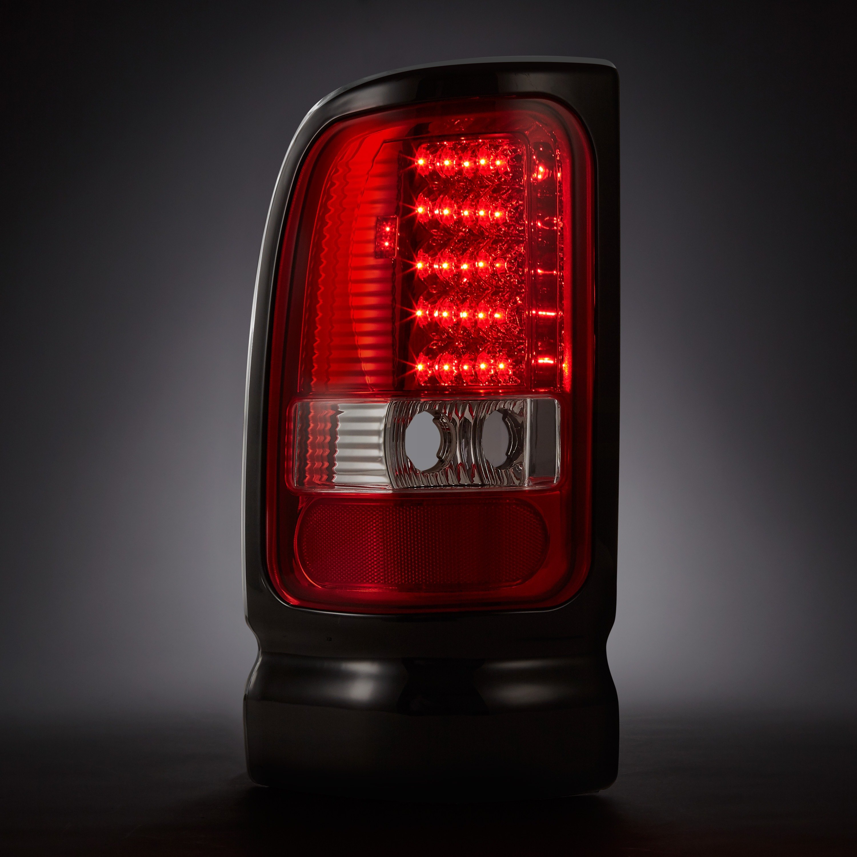 Lumen® - Dodge Ram 1500 / 2500 / 3500 1998 Chrome/Red LED Tail Lights 1998 Dodge Ram 1500 Led Tail Lights