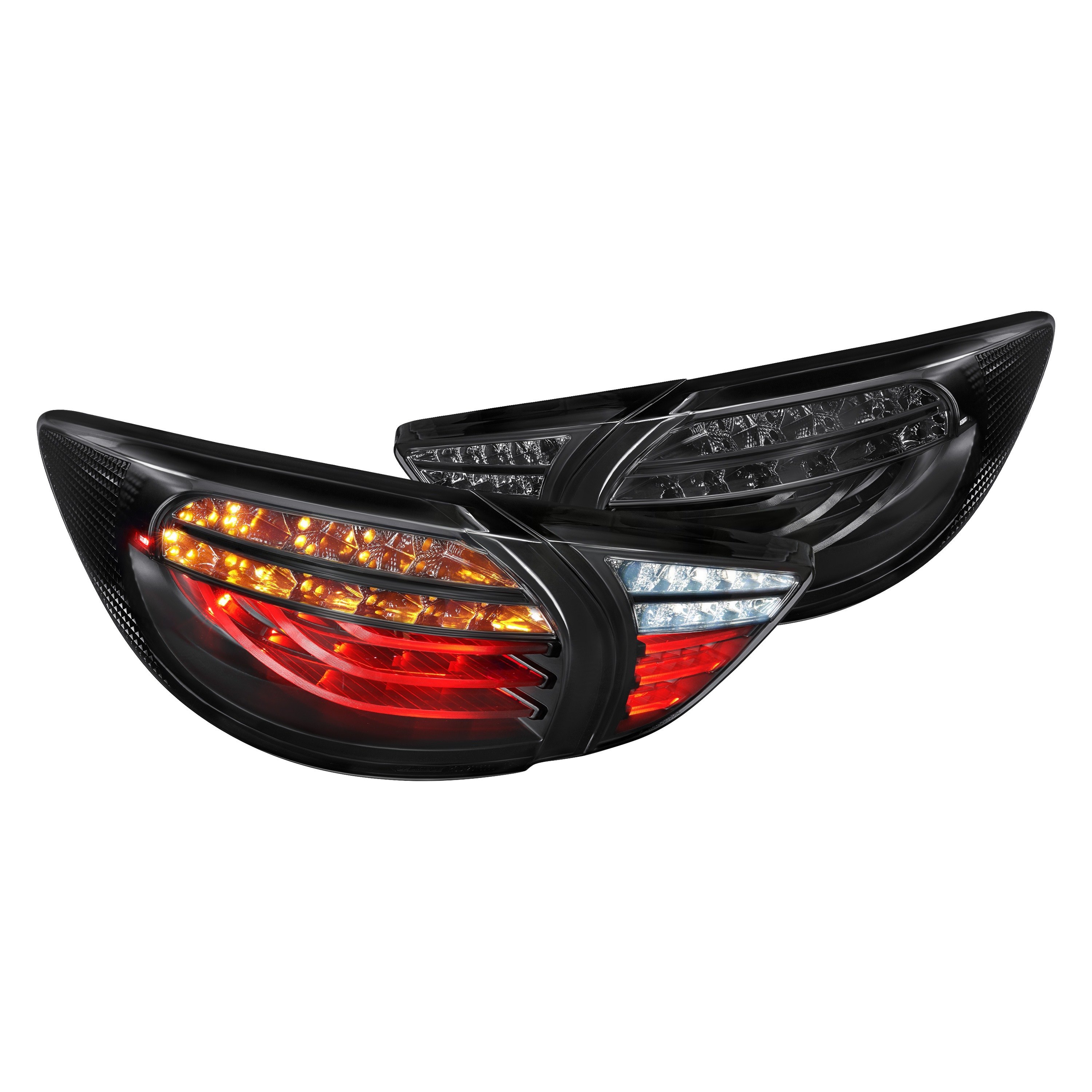 Lumen® - Mazda CX-5 2014-2015 Black/Smoke Fiber Optic LED Tail Lights 2014 Mazda Cx 5 Tail Light Bulb