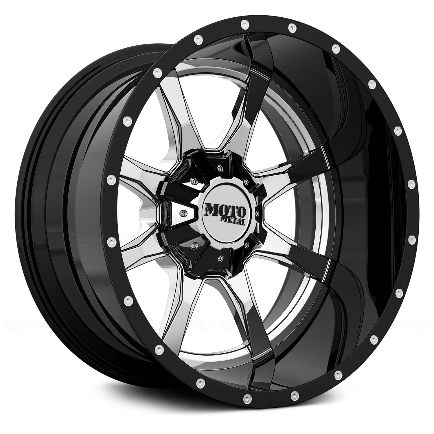 MOTO METAL® MO201 Wheels Chrome Center with Black and