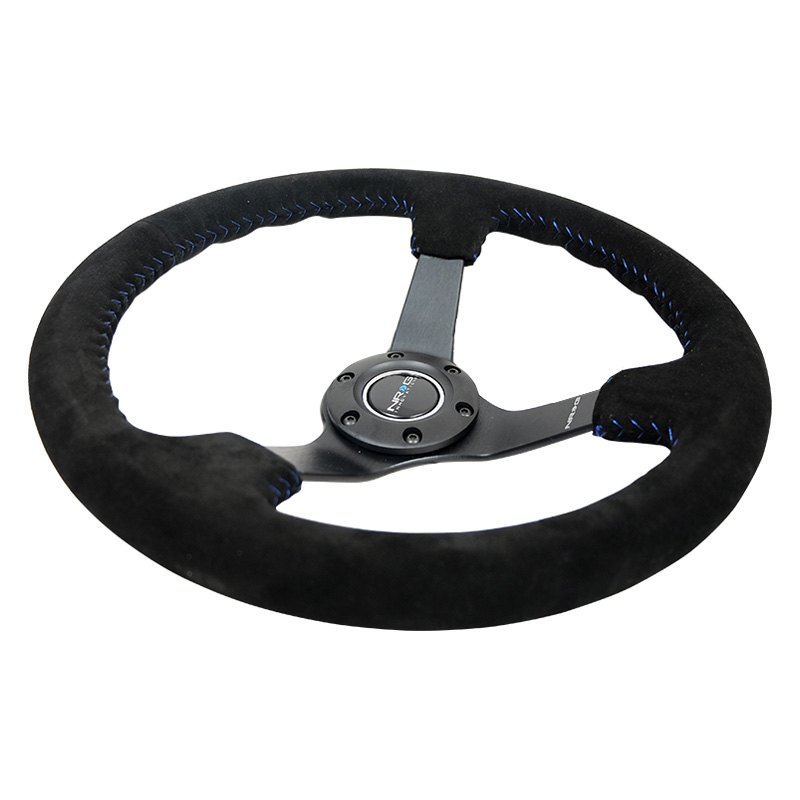 NEW NRG Race Steering Wheel Black Suede Black Spokes RST-036MB-S