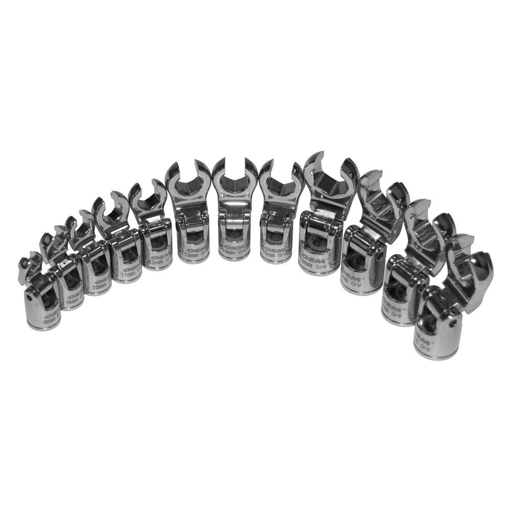 OEM Tools® 25518 - 12 Piece Flexible Crowfoot Socket Wrench Set, Metric