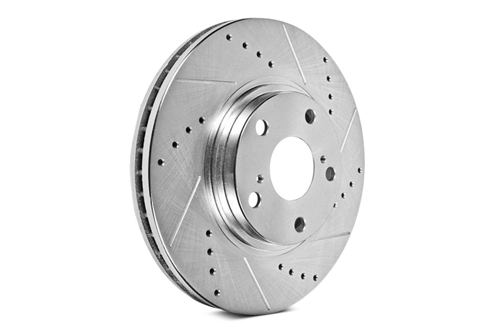 POWER PERFORMANCE DRILLED SLOTTED PLATED BRAKE DISC ROTORS 46058PS FRONT+REAR 