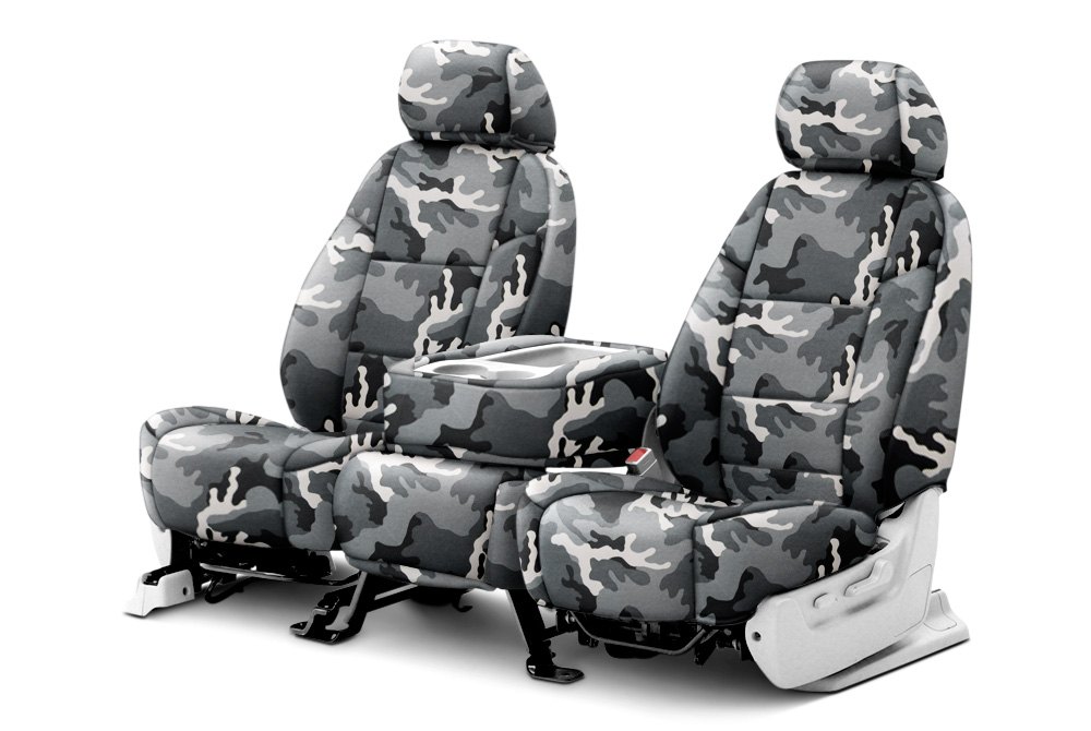 Car Seat Covers Custom Leather Camo Sheepskin Pet Upholstery - Snow Camouflage Seat Covers