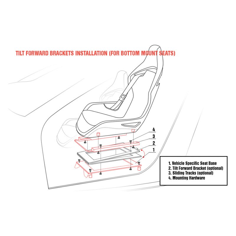 Sparco® - Bottom Mount Seat Base Tilt Installation Instructions