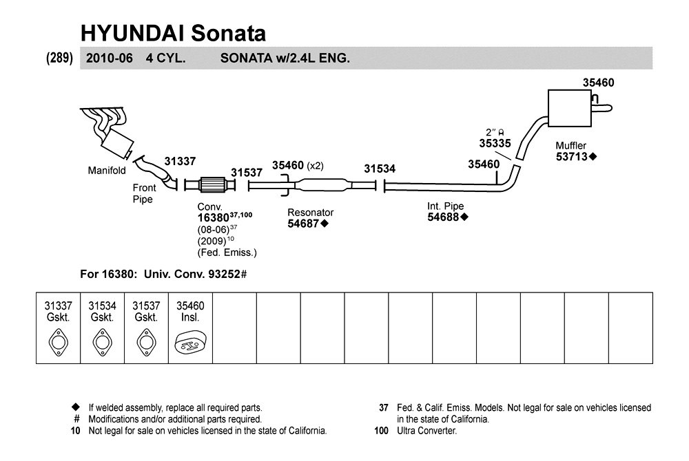 Walker® 31537 - Hyundai Sonata 2006-2008 Gasket