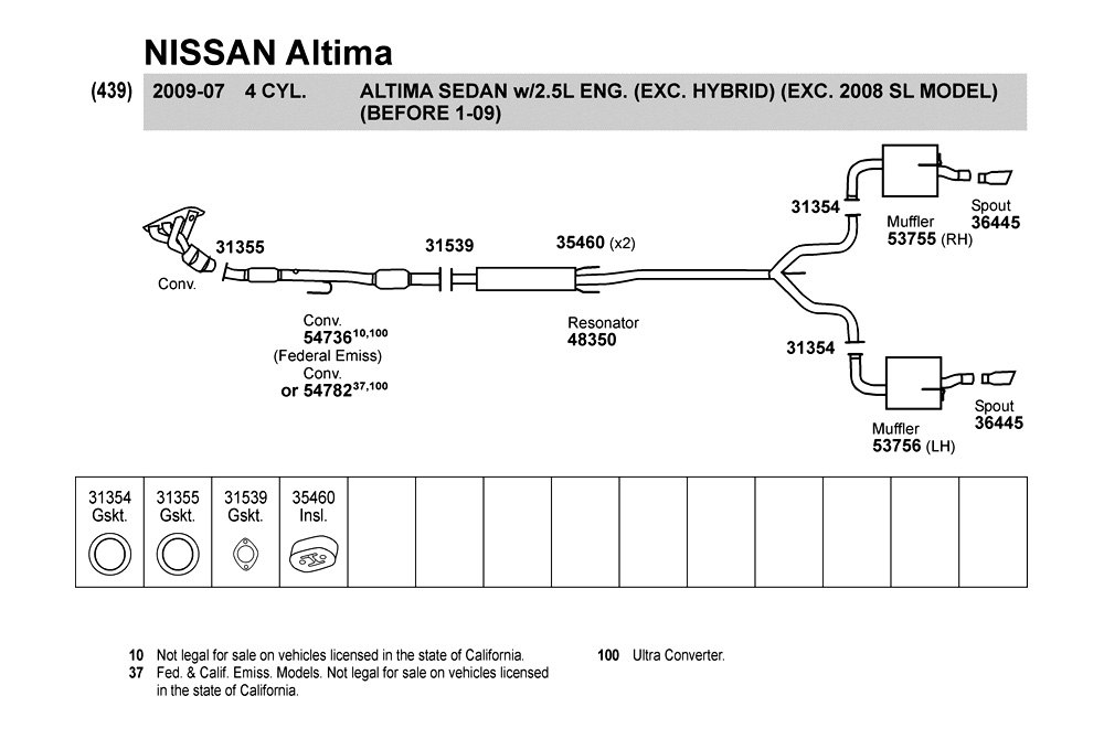 Walker® 48350 - Nissan Altima 2007 Resonator Assembly