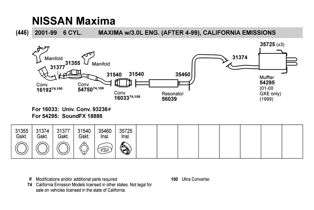 2001 Nissan maxima exhaust system diagram