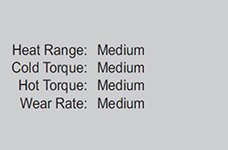PolyMatrix E Brake Pads Performance Range Data