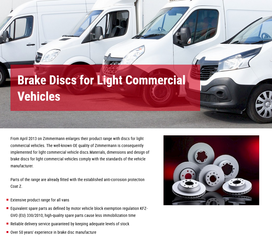 Discs for Light Commercial Vehicles